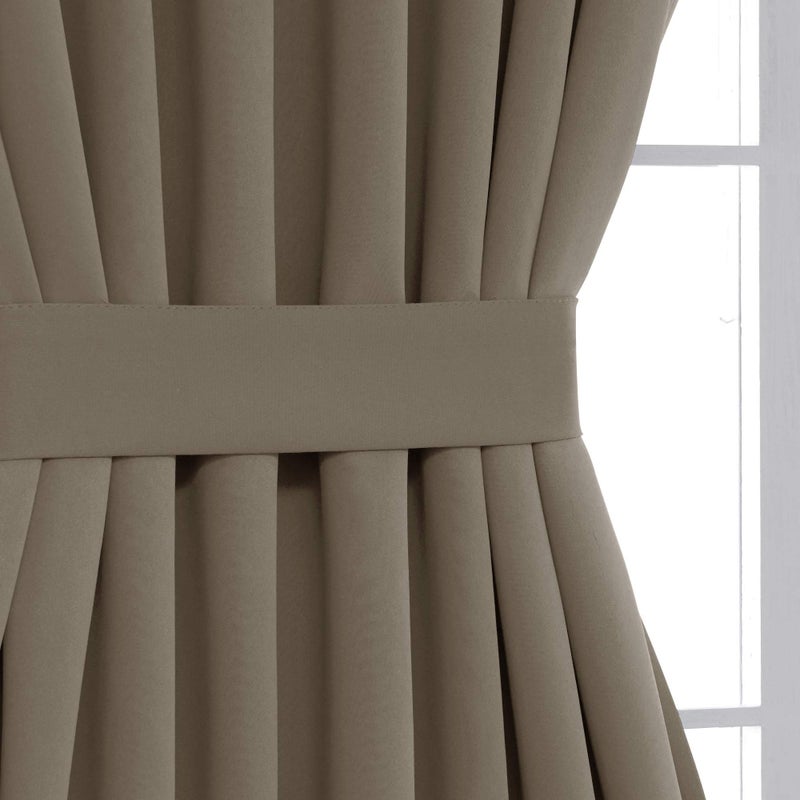 Deconovo Blackout Door Curtain for Glass Doors & Sidelights, Thermal Insulated Privacy Panel with Dual Rod Pockets & Adjustable Tieback, Machineâ€‘Washable Curtain (54W x 40L, Khaki, 1 Panel) - Image 5
